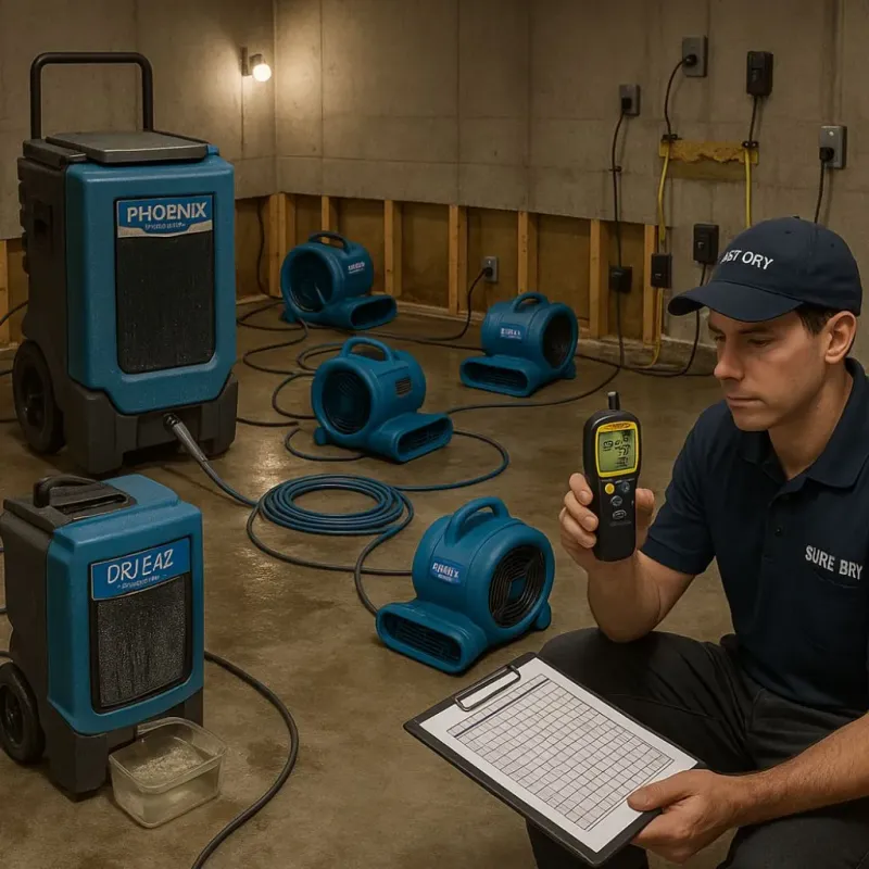 Structural Drying and Dehumidification process in Ashland, CA